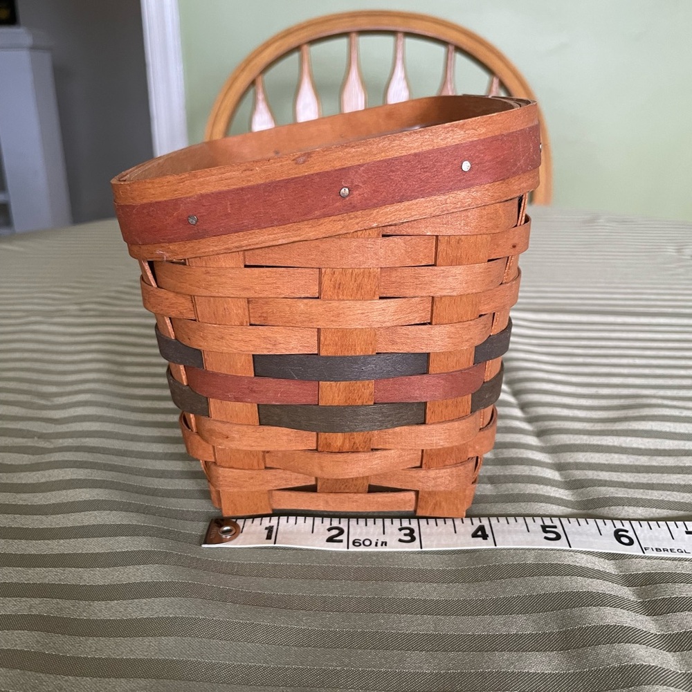 Longaberger Woven Wood Decorative Basket with Plastic Liner - Brown - Picture 2 of 9